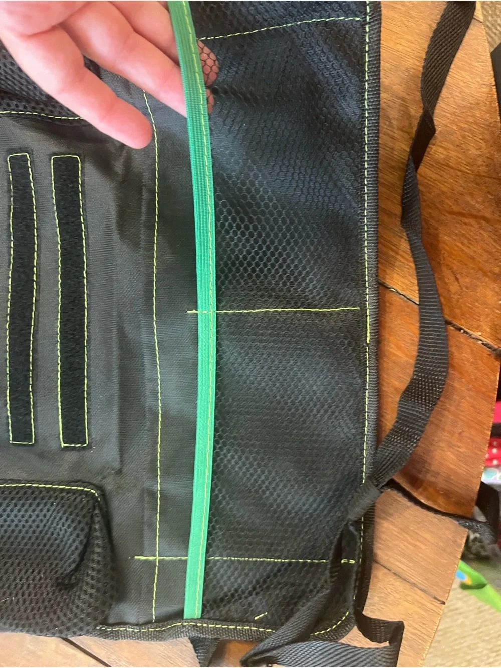 Kids Car Backseat Organizer - Black with Green Accent